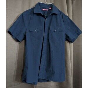 Axist Shirt Men Size M Navy Blue Short Sleeve Button Down